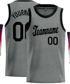 Custom Dark Gray Black Classic Tops Casual Basketball Jersey
