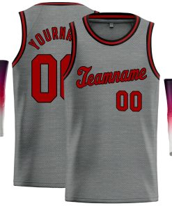 Custom Dark Gray Maroon Classic Tops Casual Basketball Jersey