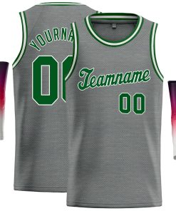 Custom Dark Gray Green Classic Tops Casual Basketball Jersey