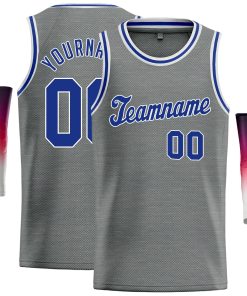 Custom Dark Gray Royal Classic Tops Casual Basketball Jersey