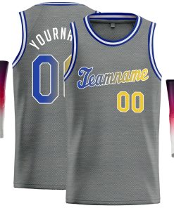 Custom Dark Gray Royal-White Classic Tops Casual Basketball Jersey
