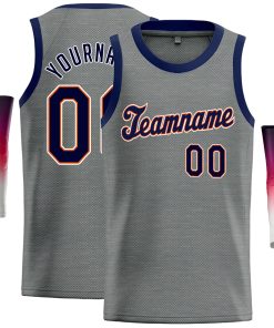 Custom Dark Gray Navy-Orange Classic Tops Casual Basketball Jersey
