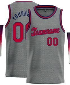 Custom Dark Gray Maroon-Navy Classic Tops Casual Basketball Jersey