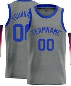 Custom Dark Gray Royal Classic Tops Casual Basketball Jersey