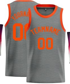 Custom Dark Gray Orange Classic Tops Casual Basketball Jersey