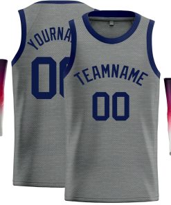 Custom Dark Gray Navy Classic Tops Casual Basketball Jersey
