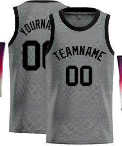 Custom Dark Gray Black Classic Tops Casual Basketball Jersey