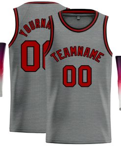 Custom Dark Gray Maroon Classic Tops Casual Basketball Jersey