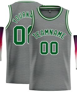Custom Dark Gray Green Classic Tops Casual Basketball Jersey