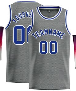 Custom Dark Gray Royal Classic Tops Casual Basketball Jersey