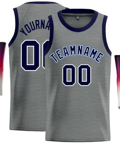 Custom Dark Gray Navy-White Classic Tops Casual Basketball Jersey