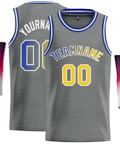 Custom Dark Gray Royal-White Classic Tops Casual Basketball Jersey