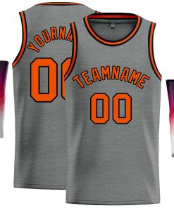 Custom Dark Gray Orange Classic Tops Casual Basketball Jersey