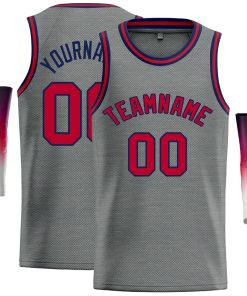 Custom Dark Gray Maroon-Navy Classic Tops Casual Basketball Jersey