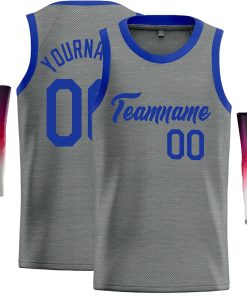 Custom Dark Gray Royal Classic Tops Casual Basketball Jersey