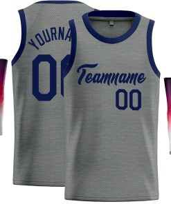 Custom Dark Gray Navy Classic Tops Casual Basketball Jersey