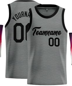 Custom Dark Gray Black Classic Tops Casual Basketball Jersey