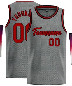 Custom Dark Gray Maroon Classic Tops Casual Basketball Jersey
