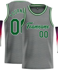 Custom Dark Gray Green Classic Tops Casual Basketball Jersey
