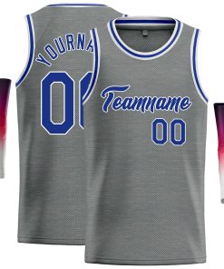 Custom Dark Gray Royal Classic Tops Casual Basketball Jersey
