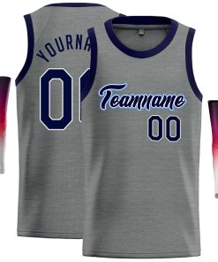 Custom Dark Gray Navy-White Classic Tops Casual Basketball Jersey