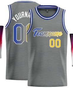 Custom Dark Gray Royal-White Classic Tops Casual Basketball Jersey