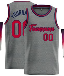 Custom Dark Gray Maroon-Navy Classic Tops Casual Basketball Jersey