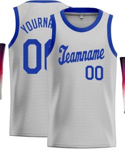 Custom Gray Royal Classic Tops Casual Basketball Jersey