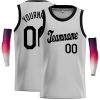 Custom Gray Black Classic Tops Casual Basketball Jersey