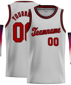 Custom Gray Maroon-Black Classic Tops Casual Basketball Jersey