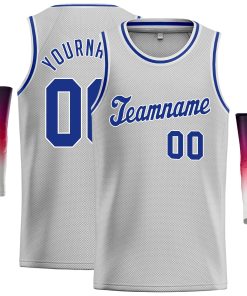 Custom Gray Royal-White Classic Tops Casual Basketball Jersey
