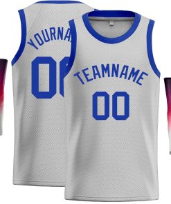 Custom Gray Royal Classic Tops Casual Basketball Jersey