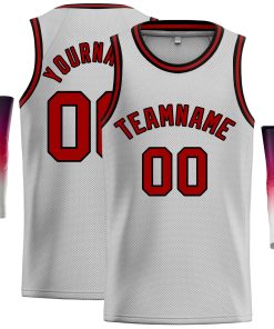 Custom Gray Maroon-Black Classic Tops Casual Basketball Jersey