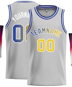 Custom Gray Royal-White Classic Tops Casual Basketball Jersey