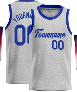 Custom Gray Royal Classic Tops Casual Basketball Jersey