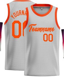 Custom Gray Orange Classic Tops Casual Basketball Jersey