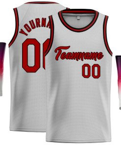 Custom Gray Maroon-Black Classic Tops Casual Basketball Jersey