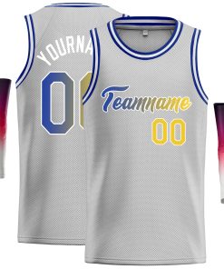Custom Gray Royal-White Classic Tops Casual Basketball Jersey