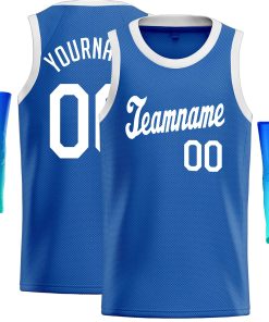 Custom Blue White Classic Tops Casual Basketball Jersey