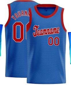 Custom Blue Red-White Classic Tops Casual Basketball Jersey
