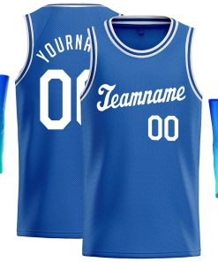 Custom Blue White Classic Tops Casual Basketball Jersey