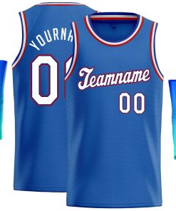 Custom Blue White-Red Classic Tops Casual Basketball Jersey