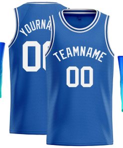 Custom Blue White Classic Tops Casual Basketball Jersey