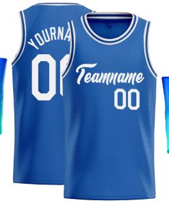 Custom Blue White Classic Tops Casual Basketball Jersey