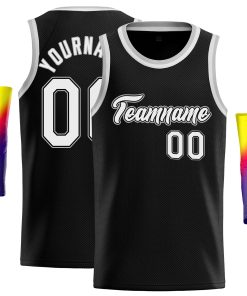 Custom Black White-Gray Classic Tops Casual Basketball Jersey