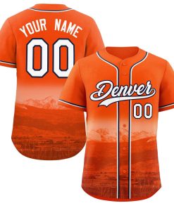 Custom Orange White-Navy Denver City Connect Baseball Jersey