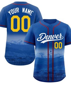 Custom Royal White-Royal Denver City Connect Baseball Jersey
