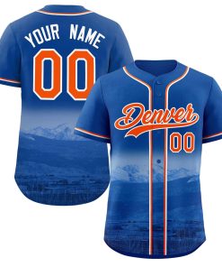 Custom Royal Orange-White Denver City Connect Baseball Jersey
