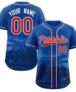 Custom Royal Red-White Philadelphia City Connect Baseball Jersey