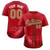 Custom Red Old Gold-Black San Francisco City Connect Baseball Jersey